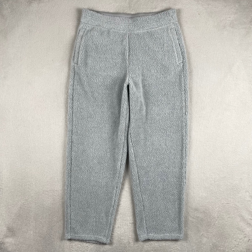 Patagonia Shearling Crops Pant Womens Medium Gray Fleece Sweatpant Deep Pile 26"